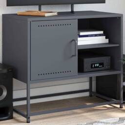 Berkfield Home TV Cabinet Anthracite 68x39x60.5 cm Steel in Charcoal - thumbnail 2