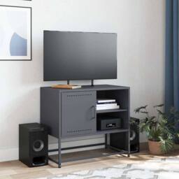 Berkfield Home TV Cabinet Anthracite 68x39x60.5 cm Steel in Charcoal