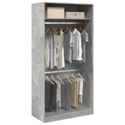 Berkfield Home Wardrobe Concrete Grey 100x50x200 cm Engineered Wood - Size: 100 x 50 x 200 cm - thumbnail 1