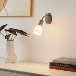 Loops Sleek Modern Satin Nickel & Chrome LED Wall Light for Indoor Spaces - thumbnail 3