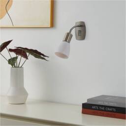 Loops Sleek Modern Satin Nickel & Chrome LED Wall Light for Indoor Spaces - thumbnail 6