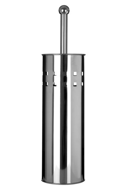 Orsina Modern Square Toilet Brush & Holder, Hygienic Bathroom Cleaner, Stainless Steel Cleaning Brush, Toilet Scrubber in Silver - image 1