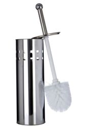 Orsina Modern Square Toilet Brush & Holder, Hygienic Bathroom Cleaner, Stainless Steel Cleaning Brush, Toilet Scrubber in Silver - thumbnail 3