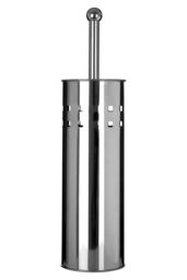 Orsina Modern Square Toilet Brush & Holder, Hygienic Bathroom Cleaner, Stainless Steel Cleaning Brush, Toilet Scrubber in Silver - thumbnail 1