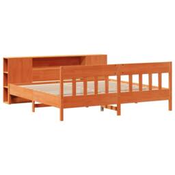Berkfield Home Decorative Bookcase Bed without Mattress Wax Brown 200x200cm Soli - Size: 200x200 cm - thumbnail 1