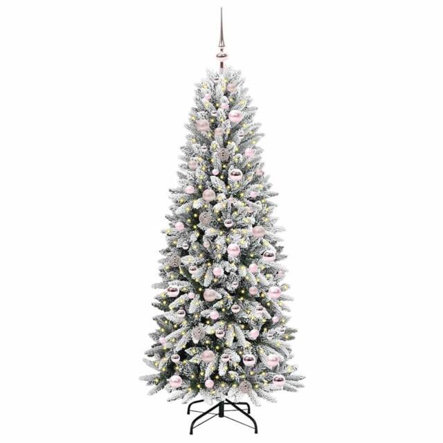Berkfield Home Green Artificial Christmas Tree with 300 LEDs White 73 x 73 x 180 cm - image 1