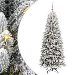 Berkfield Home Green Artificial Christmas Tree with 300 LEDs White 73 x 73 x 180 cm - thumbnail 3