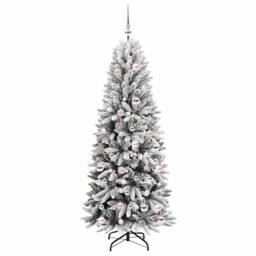 Berkfield Home Green Artificial Christmas Tree with 300 LEDs White 73 x 73 x 180 cm - thumbnail 4