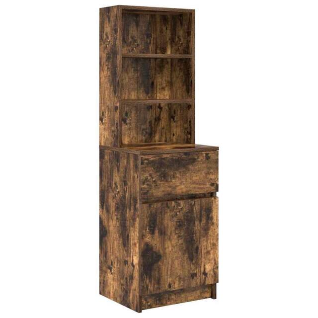 Berkfield Home Bedside Cabinet Smoked Oak 39x35x125 cm Engineered Wood - Size: 39 x 35 x 125 cm - image 1