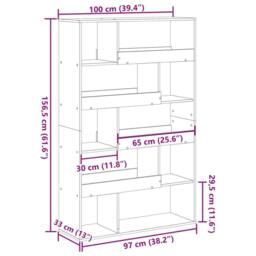 Berkfield Home Room Divider Concrete Grey 100x33x156.5 cm Engineered Wood - thumbnail 9