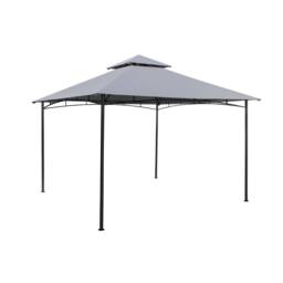 Costway 3.3 x 3.3 M Patio Gazebo w/ Metal Frame Outdoor Canopy Tent in Grey - thumbnail 2