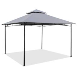 Costway 3.3 x 3.3 M Patio Gazebo w/ Metal Frame Outdoor Canopy Tent in Grey - thumbnail 7