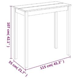 Berkfield Home Modern Bar Table MDF Black 115x55x107 cm - Size: 115 x 55 x 107 cm - thumbnail 6