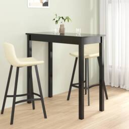 Berkfield Home Modern Bar Table MDF Black 115x55x107 cm - Size: 115 x 55 x 107 cm - thumbnail 2