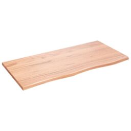 Berkfield Home Wall Shelf Light Brown 100x50x2 cm Treated Solid Wood Oak - Size: 100 x 50 x 2 cm