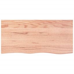 Berkfield Home Wall Shelf Light Brown 100x50x2 cm Treated Solid Wood Oak - Size: 100 x 50 x 2 cm - thumbnail 2