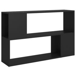 Berkfield Home Book Cabinet Black 100x24x63 cm Engineered Wood - Size: 100 x 24 x 63 cm - thumbnail 2