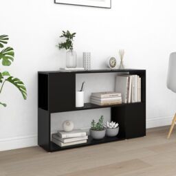 Berkfield Home Book Cabinet Black 100x24x63 cm Engineered Wood - Size: 100 x 24 x 63 cm - thumbnail 1