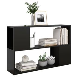 Berkfield Home Book Cabinet Black 100x24x63 cm Engineered Wood - Size: 100 x 24 x 63 cm - thumbnail 5