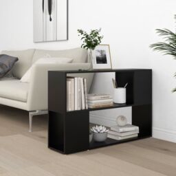 Berkfield Home Book Cabinet Black 100x24x63 cm Engineered Wood - Size: 100 x 24 x 63 cm - thumbnail 6