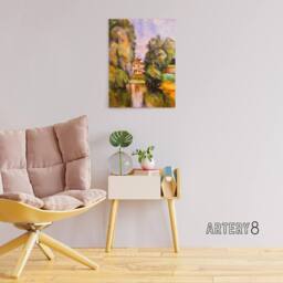 "Artery8 Paul Cezanne Country House By A River Canvas Wall Art Print - Size: W18"" x H24""" - thumbnail 3
