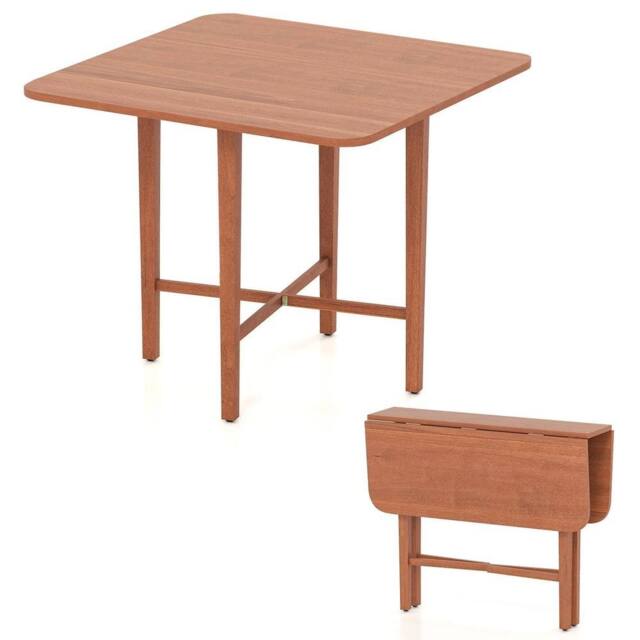 VOGREX Walnut Extendable Space Saving Console Dining Table in Brown - image 1