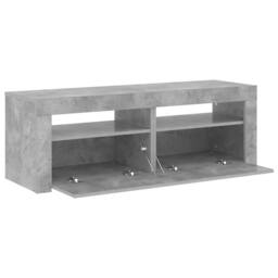 Berkfield Home TV Cabinet with LED Lights Concrete Grey 120x35x40 cm - Size: 120 x 35 x 40 cm - thumbnail 9