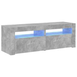 Berkfield Home TV Cabinet with LED Lights Concrete Grey 120x35x40 cm - Size: 120 x 35 x 40 cm - thumbnail 3