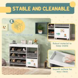STILVORA Kids Storage Unit with 11 Bins & Cabinet in White - thumbnail 7