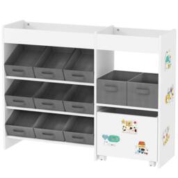 STILVORA Kids Storage Unit with 11 Bins & Cabinet in White - thumbnail 5