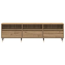 Berkfield Home TV Cabinet Artisan Oak 150x30x44.5 cm Engineered Wood in Brown - thumbnail 5