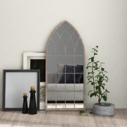 Berkfield Home Mirror Sand 100x45 cm Iron for Indoor Use in Beige - thumbnail 1