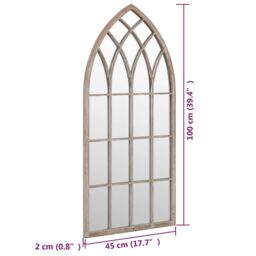 Berkfield Home Mirror Sand 100x45 cm Iron for Indoor Use in Beige - thumbnail 6