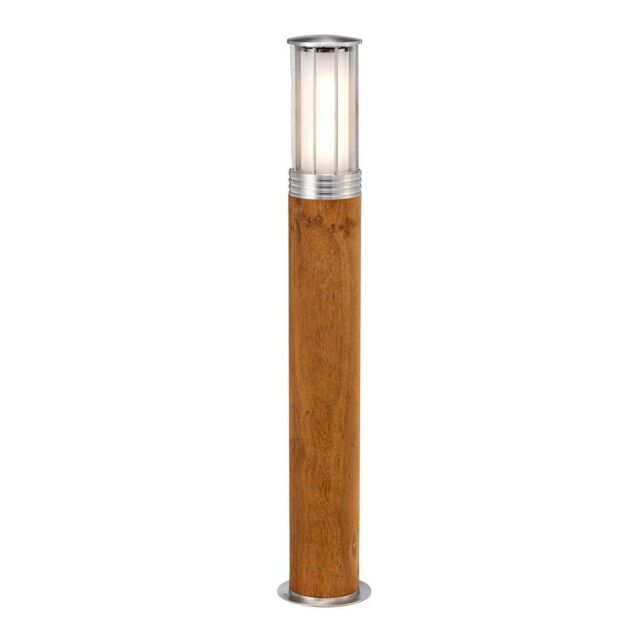 Netlighting Hornsea Outdoor Bollard Teak with 316 Stainless Steel IP55 in Brown - image 1