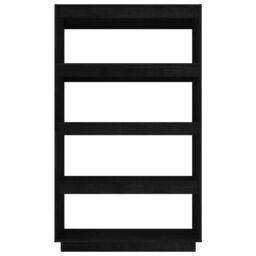 Berkfield Home Book Cabinet/Room Divider Black 80x35x135 cm Solid Pinewood - Size: 80 x 35 x 135 cm - thumbnail 5