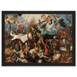 Artery8 Pieter Bruegel The Elder The Fall Of The Rebel Angels Painting Artwork Framed Wall Art Print A4 in Black - thumbnail 1