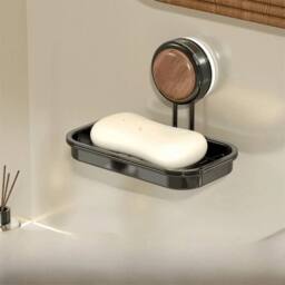EONLION Black 1 Layer Soap Dish For Shower Wall Mounted - thumbnail 3