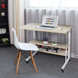 Hygrad Built to Survive Adjustable Portable Rolling Bedside Work Breakfast Laptop Tray Table Desk Station Portable Overbed/Chair Table Adjustable - thumbnail 3