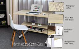 Hygrad Built to Survive Adjustable Portable Rolling Bedside Work Breakfast Laptop Tray Table Desk Station Portable Overbed/Chair Table Adjustable - thumbnail 8