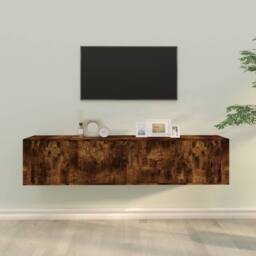 Berkfield Home 3 Piece TV Cabinet Set Smoked Oak Engineered Wood in Brown - thumbnail 2