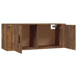 Berkfield Home 3 Piece TV Cabinet Set Smoked Oak Engineered Wood in Brown - thumbnail 5