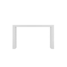 Wyld Haus Kinnegad White Wooden Console Table Etched Legs - thumbnail 3