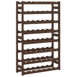 Berkfield Home Wine Rack for 56 Bottles Brown Solid Wood Pine - thumbnail 2