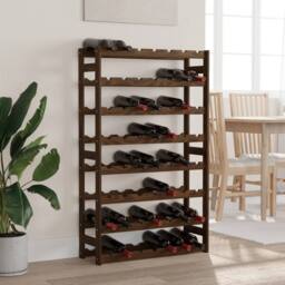 Berkfield Home Wine Rack for 56 Bottles Brown Solid Wood Pine