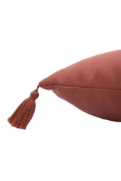 Furn Uno Lined Face Tufted Tasselled Cushion in Red - Size: 45 cm x 45 cm - thumbnail 4