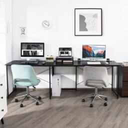 Costway L-Shaped Corner Computer Desk Reversible Study Writing Desk Workstation Home Office Laptop Black - thumbnail 5