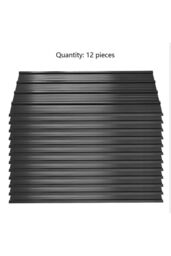 H&O Direct Set of 12 Steel Corrugated Panels in Black - thumbnail 2