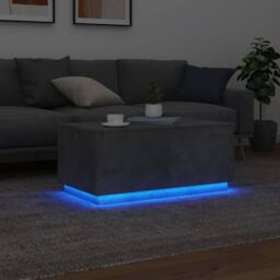 Berkfield Home Coffee Table with LED Lights Concrete Grey 90x50x40 cm - Size: 90 x 50 x 40 cm - thumbnail 5