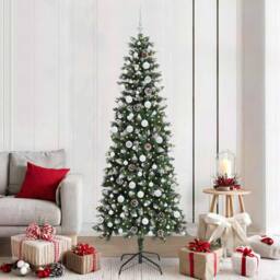 Berkfield Home Artificial Christmas Tree with 300 LEDs Green 86 x 86 x 210 cm