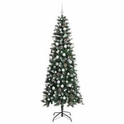 Berkfield Home Artificial Christmas Tree with 300 LEDs Green 86 x 86 x 210 cm - thumbnail 4